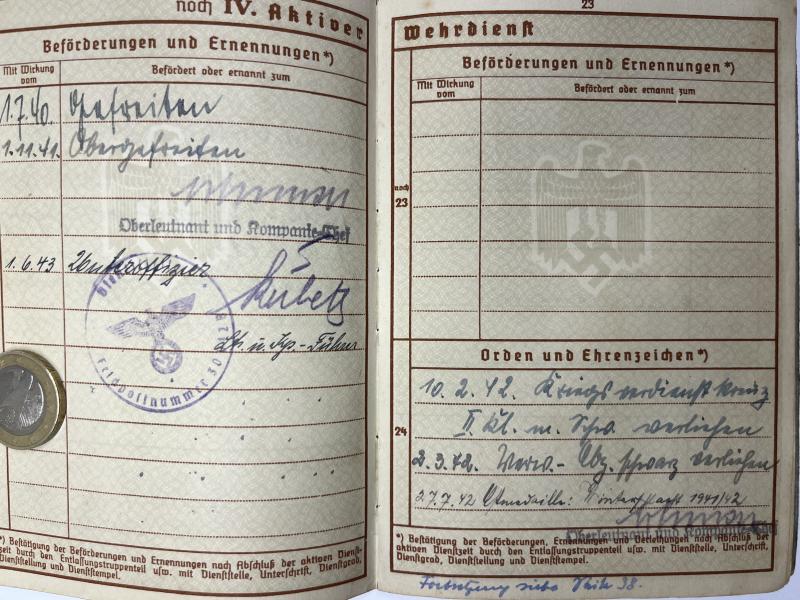 Wehrpass / citation grouping -  WH (Heer)  - 161.Inf.Div. - Kallweit