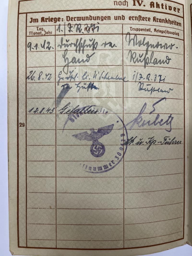 Wehrpass / citation grouping -  WH (Heer)  - 161.Inf.Div. - Kallweit