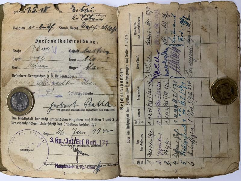 Soldbuch - WH (Heer) - 56.Inf.Div. - Retta