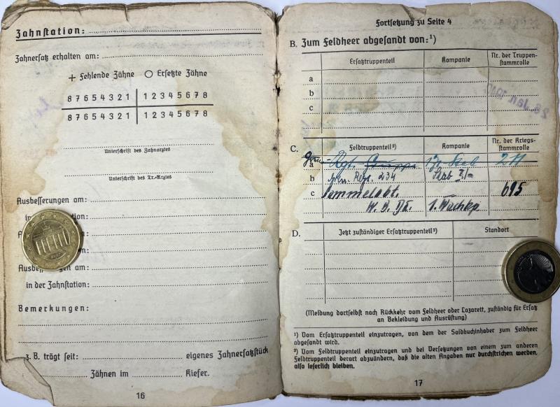 Soldbuch - WH (Heer) - 56.Inf.Div. - Retta