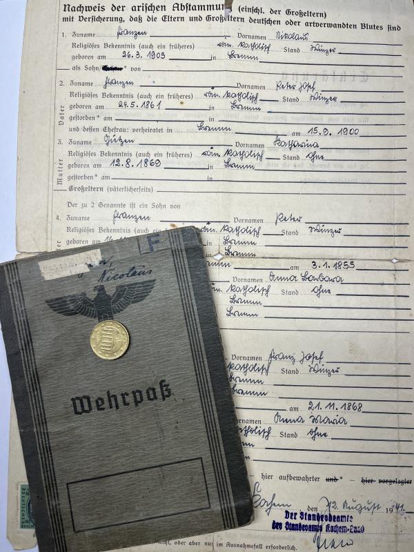 Wehrpass - Luftwaffe - Nebelabt. der Luftwaffe - Italy - Franzen