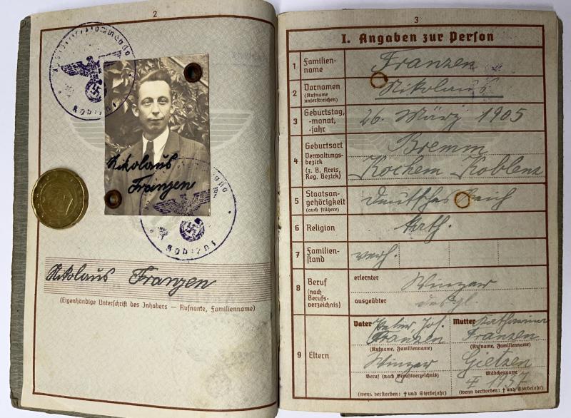 Wehrpass - Luftwaffe - Nebelabt. der Luftwaffe - Italy - Franzen