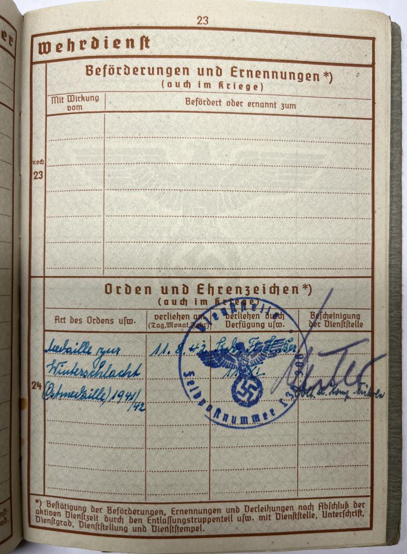 Wehrpass - Luftwaffe - Nebelabt. der Luftwaffe - Italy - Franzen