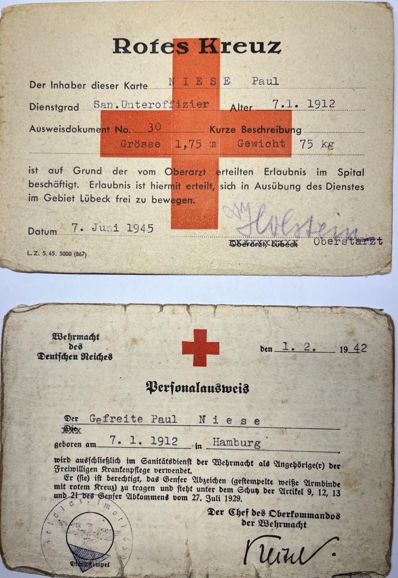 Soldbuch/citation grouping - WH (Heer) - Feldlazarett (mot) 650 - Niese