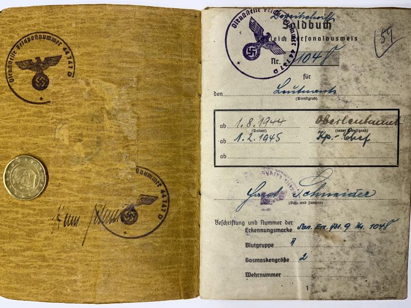 Soldbuch grouping -  WH (Heer) - 16.Pz.Div. - Schneider