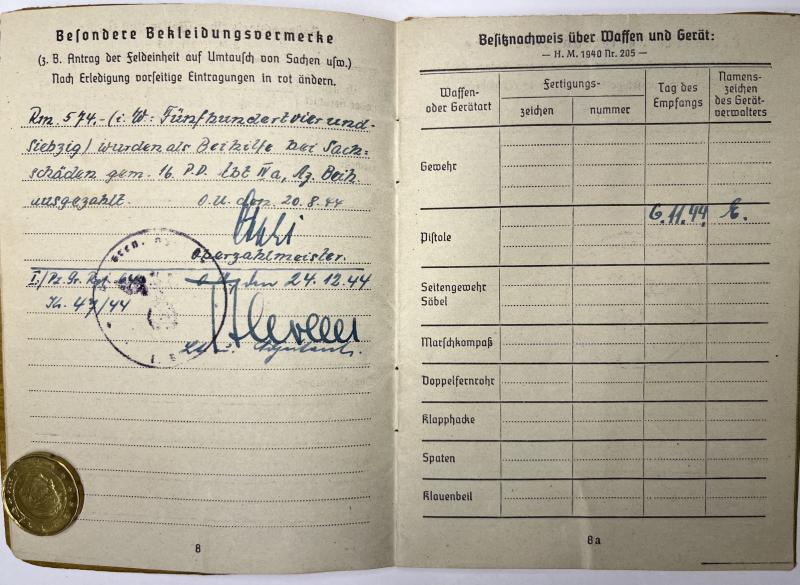 Soldbuch grouping -  WH (Heer) - 16.Pz.Div. - Schneider