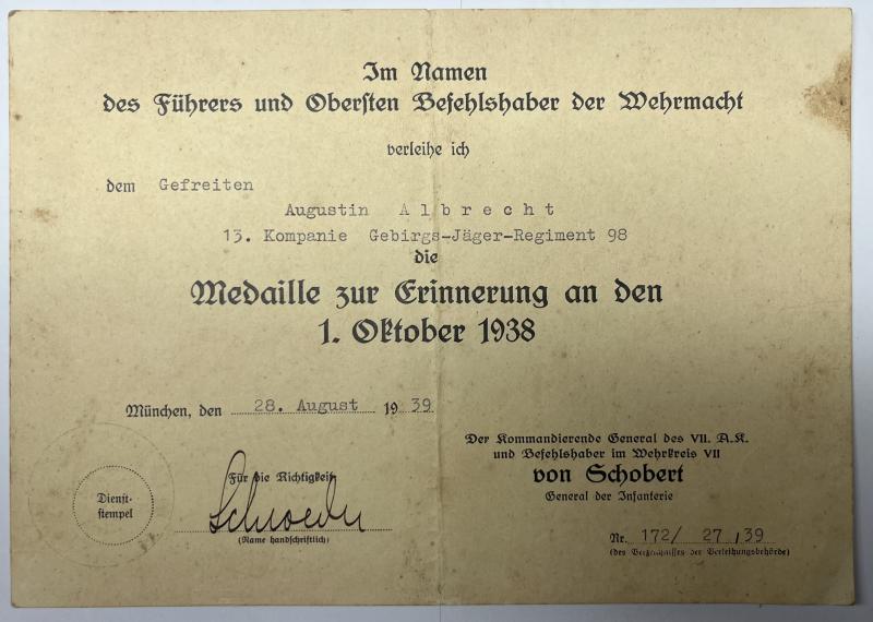 Citation grouping - WH (Heer) - 1.Geb.Div. - Albrecht