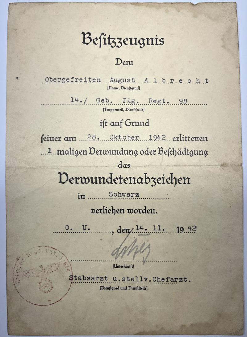 Citation grouping - WH (Heer) - 1.Geb.Div. - Albrecht