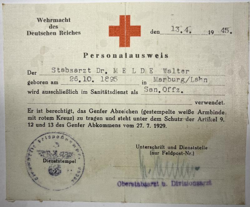 Soldbuch  WH (Heer) - Feldlazarett 749  - Melde