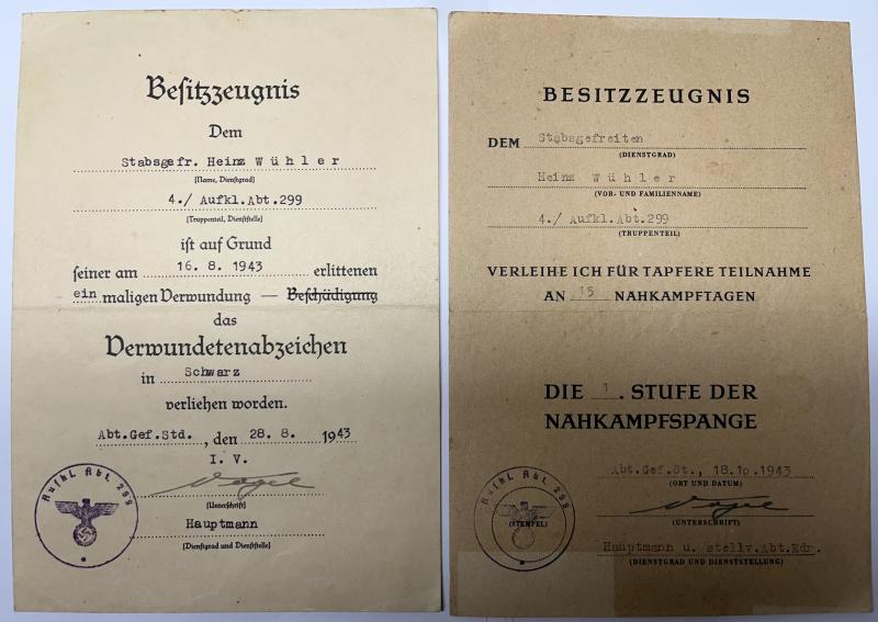 Citation grouping -  WH (Heer) - 299.Inf.Div. - Wühler