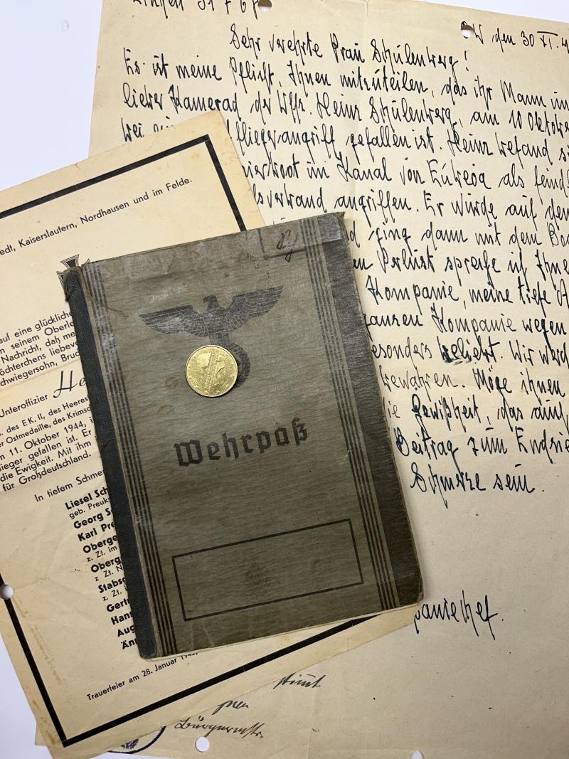 Wehrpass -  WH (Heer) - 22.LL.Div. - Crete - Schulenberg