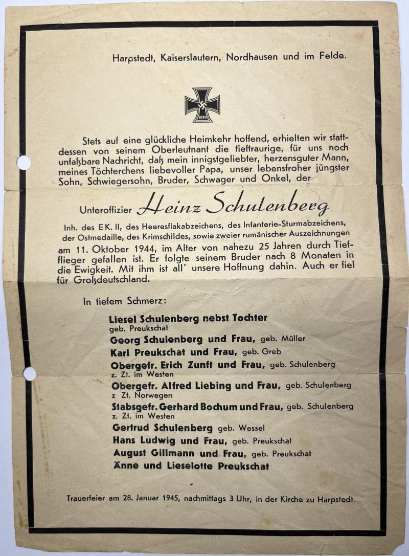 Wehrpass -  WH (Heer) - 22.LL.Div. - Crete - Schulenberg