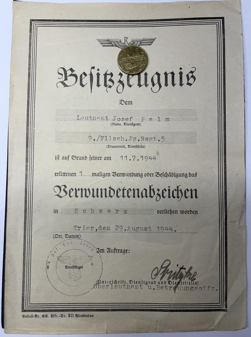 Citation - Luftwaffe - Fschj.Rgt.5 /3.Fschj.Div. - Palm