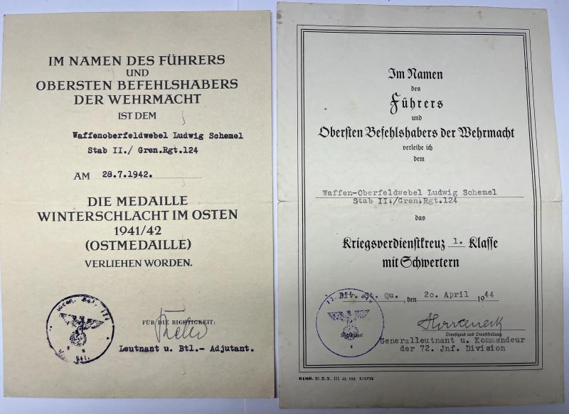 Citation grouping -  WH (Heer) -  72.Inf..Div. - Schemel