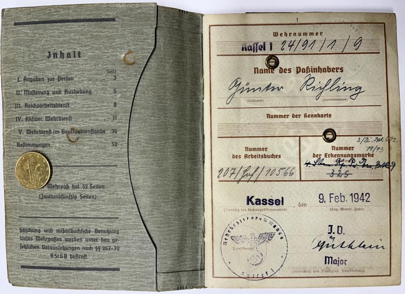 Wehrpass -  WH (Heer) -  Pi.Btl.672 - Richling