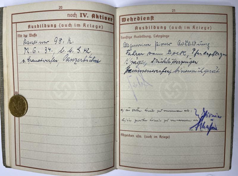 Wehrpass -  WH (Heer) -  Pi.Btl.672 - Richling