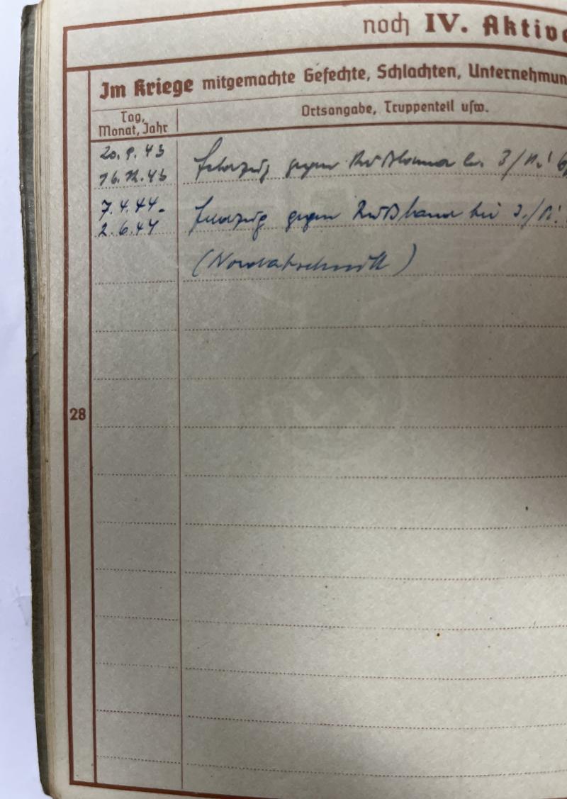 Wehrpass -  WH (Heer) -  Pi.Btl.672 - Richling