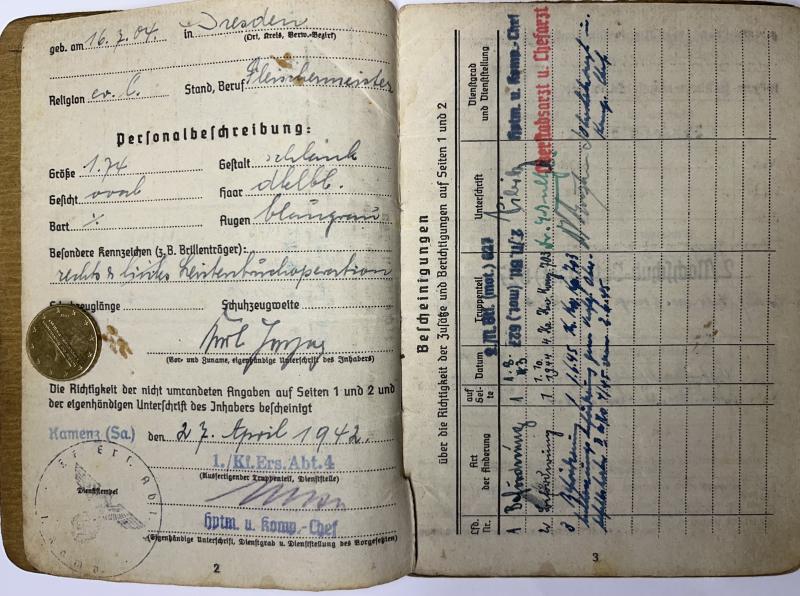 Soldbuch/citations - WH (Heer) - .Inf.Div. - Herzog