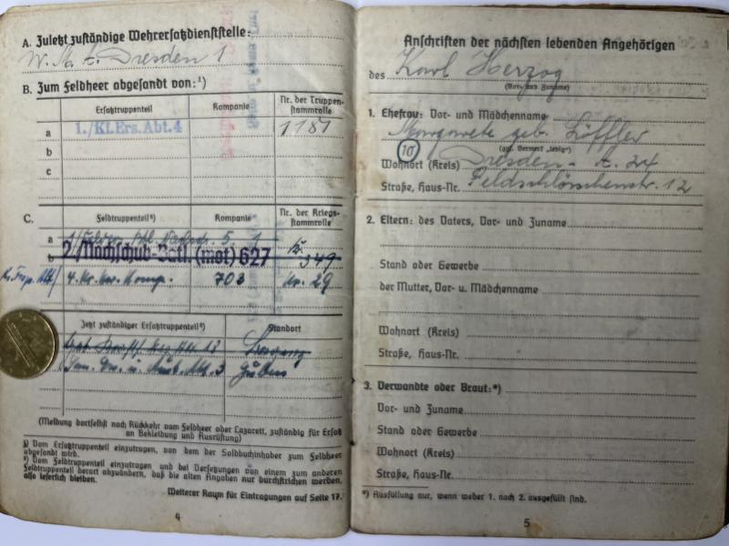 Soldbuch/citations - WH (Heer) - .Inf.Div. - Herzog