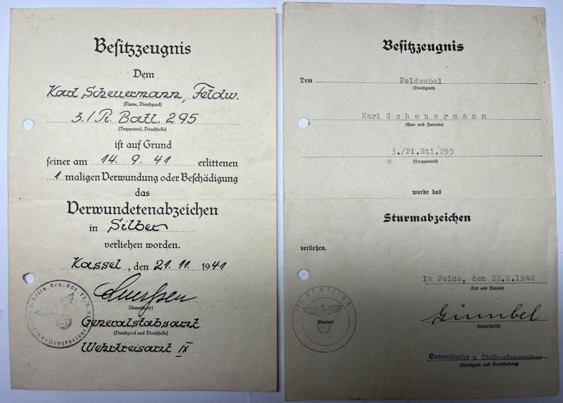 Citation grouping -  WH (Heer) - 295.Inf.Div. - Scheuermann
