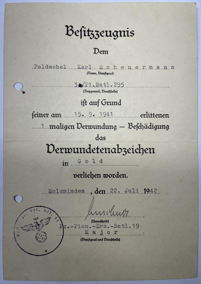 Citation grouping -  WH (Heer) - 295.Inf.Div. - Scheuermann