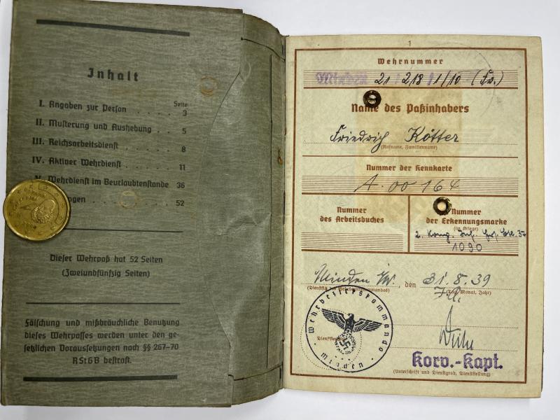 HY I.D,s/Wehrpass - Funk Komp.F (mot) (verst.) 674 - Kötter