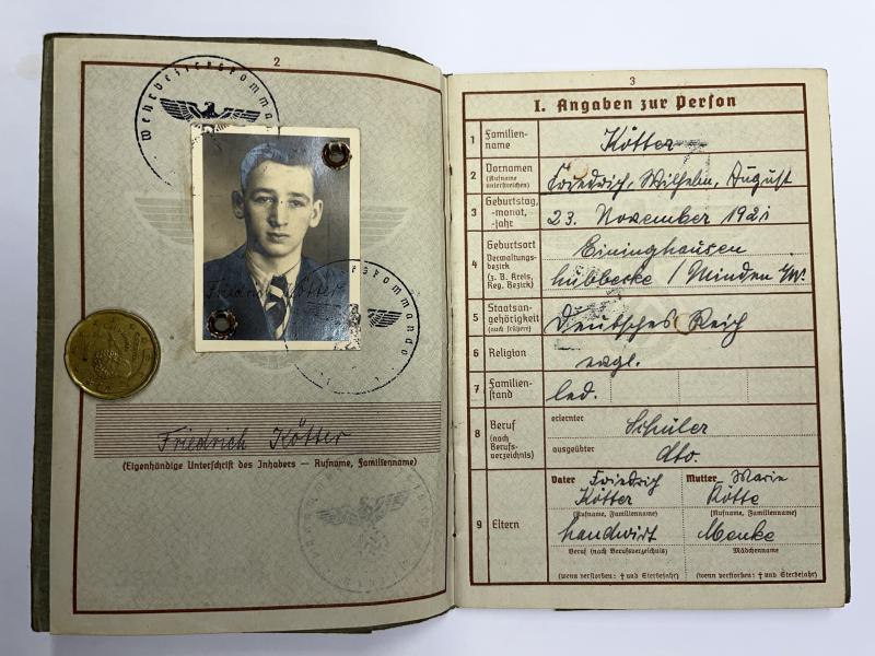 HY I.D,s/Wehrpass - Funk Komp.F (mot) (verst.) 674 - Kötter