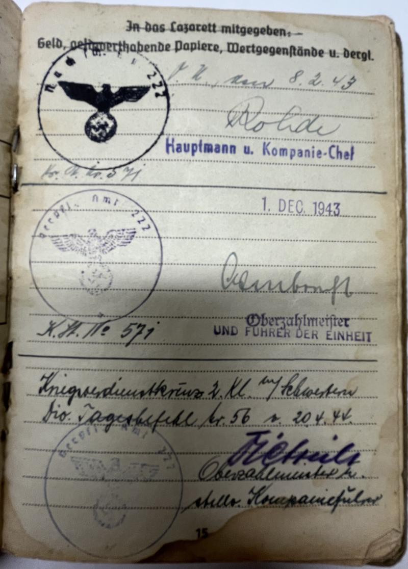 Wehrpass/Soldbuch/Arbeitsbuch - 181.Inf.Div. - Bielenberg