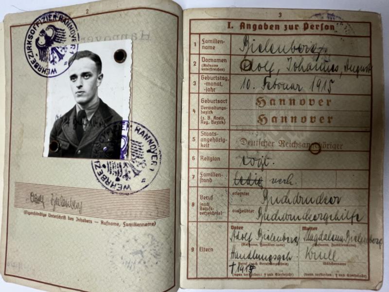 Wehrpass/Soldbuch/Arbeitsbuch - 181.Inf.Div. - Bielenberg