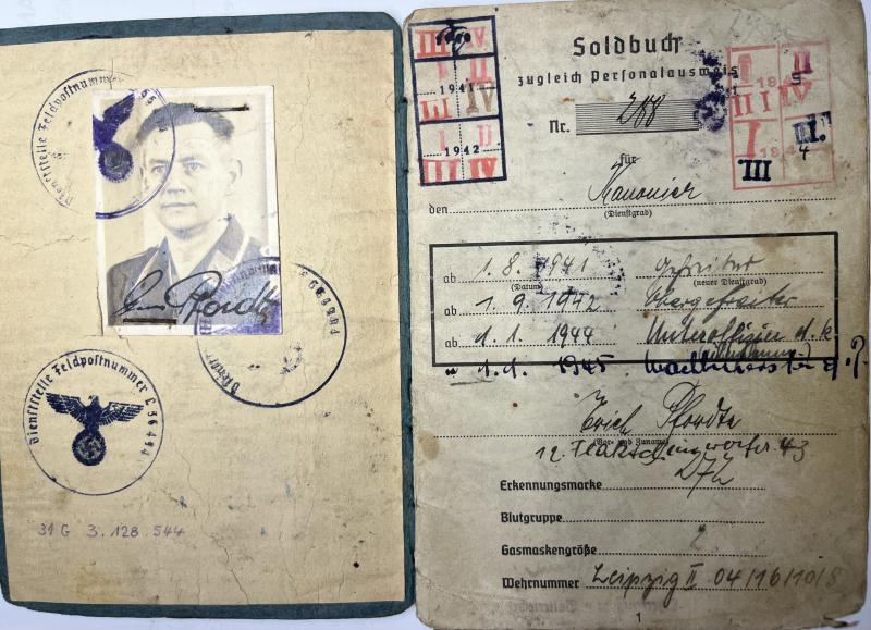 Soldbuch - Luftwaffe - 22.Flak Div. - Pfordte