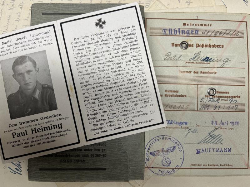 Wehrpass - WH (Heer) - Heeres Flak Abt.272 (mot)- Heiming