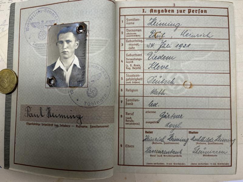 Wehrpass - WH (Heer) - Heeres Flak Abt.272 (mot)- Heiming