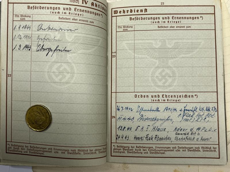 Wehrpass - WH (Heer) - Heeres Flak Abt.272 (mot)- Heiming