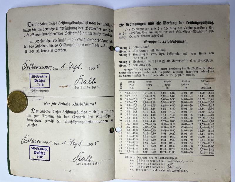 N.S.D.A.P. I.D./S.A.Leistungsbuch - Neumann