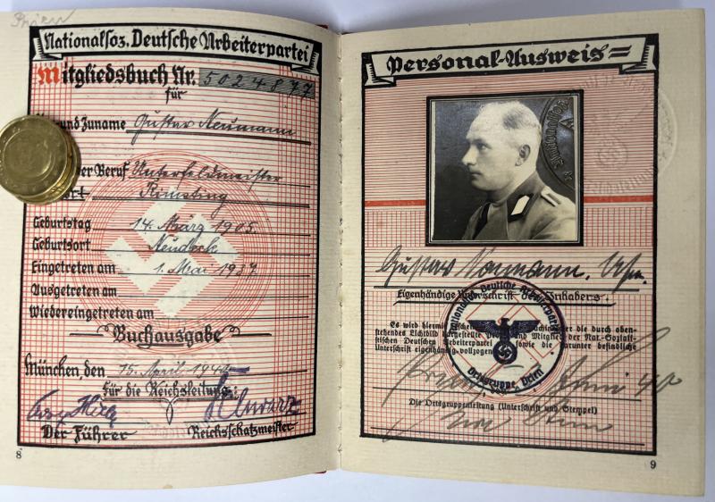 N.S.D.A.P. I.D./S.A.Leistungsbuch - Neumann