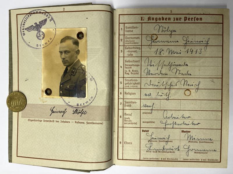 Wehrpass - Luftwaffe/WH (Heer) - 18.Pz.Div. - Stölpe