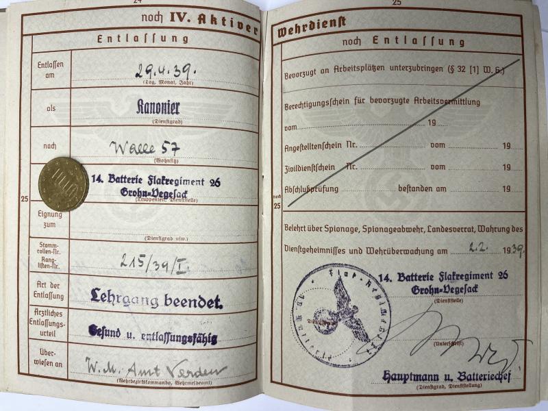 Wehrpass - Luftwaffe/WH (Heer) - 18.Pz.Div. - Stölpe