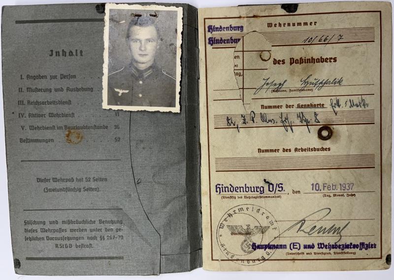 Wehrpass - WH (Heer) - Pz.Jäg.Ers.Abt.5 /23.Pz.Div. - Hutschalik