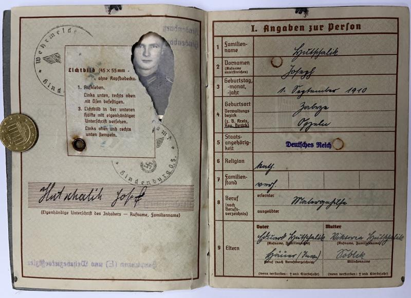 Wehrpass - WH (Heer) - Pz.Jäg.Ers.Abt.5 /23.Pz.Div. - Hutschalik