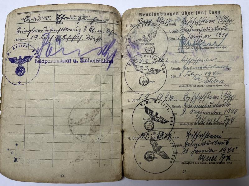 Wehrpass /Soldbuch /citation - WH (Heer) -