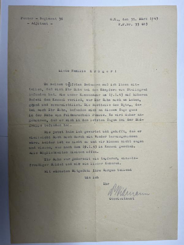 Citation grouping - WH (Heer) - 14.Pz.Div. - Stalingrad - Kröger