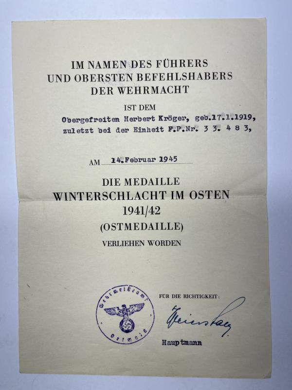 Citation grouping - WH (Heer) - 14.Pz.Div. - Stalingrad - Kröger