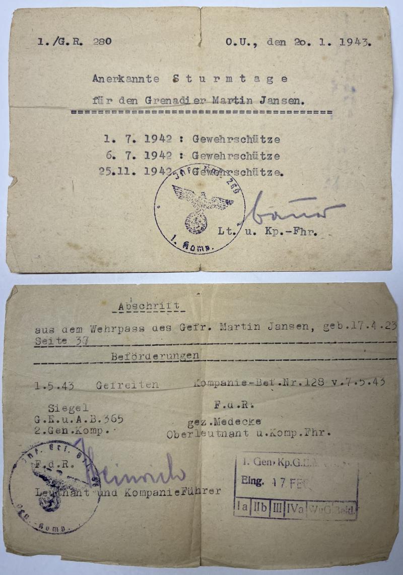 Wehrpass - WH (Heer) - Div.Nr.526 - Jansen