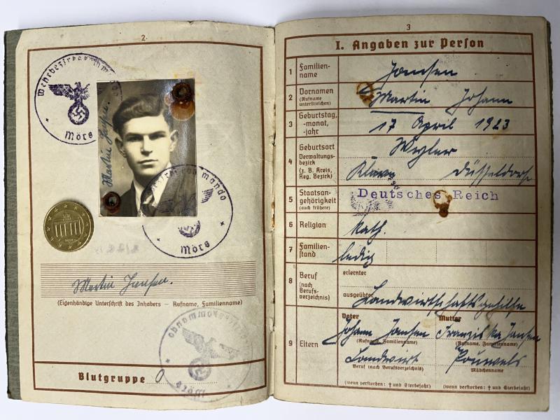 Wehrpass - WH (Heer) - Div.Nr.526 - Jansen