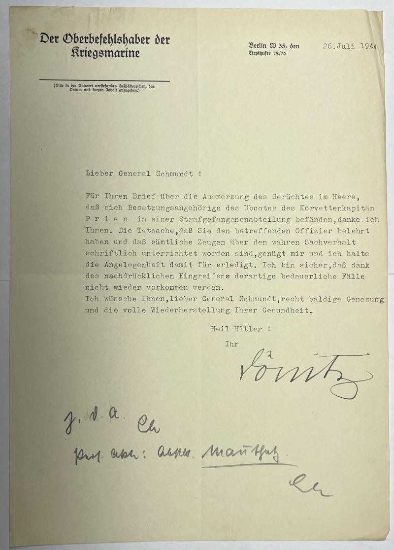 KM - official letter - Dönitz