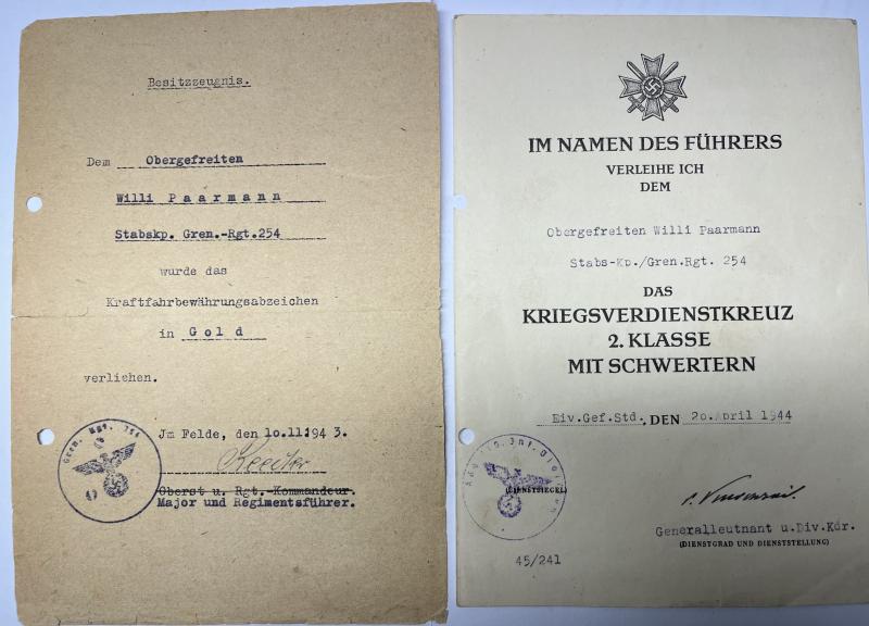 Citation grouping - WH (Heer) - 110.Inf.Div. - Paarmann