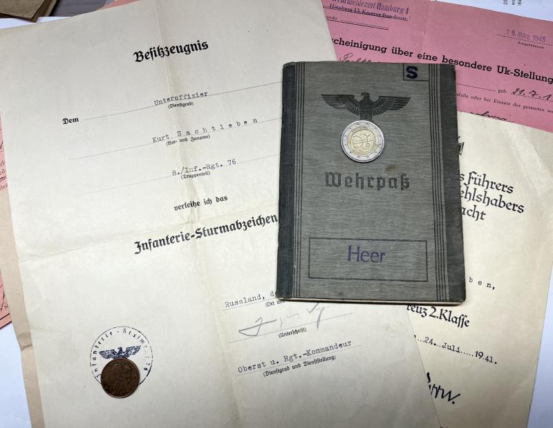 Wehrpass/citation grouping - WH (Heer) - 20.Inf.Div. -  Sachtleben