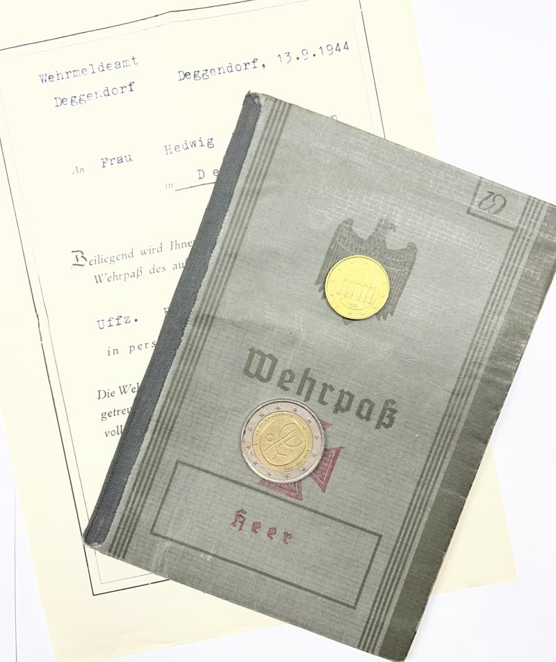 Wehrpass -  WH (Heer) -  296.Inf.Div. - Widmann