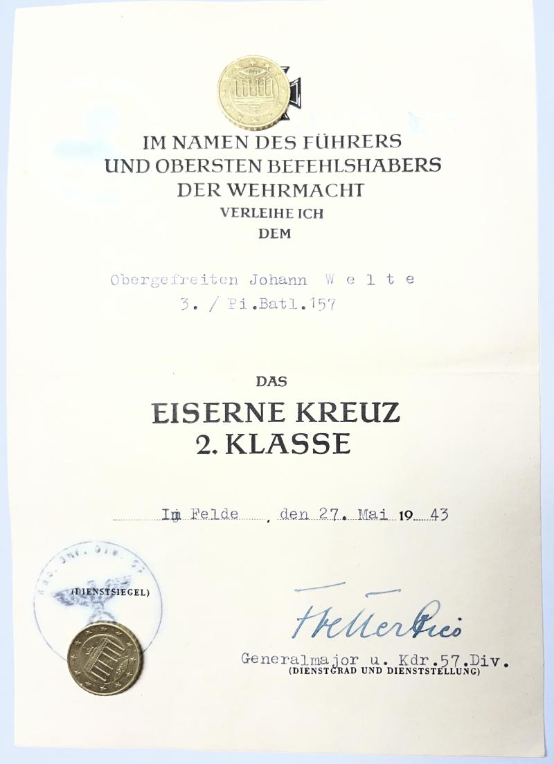 Citation - WH (Heer) - 57.Inf.Div. - Welte