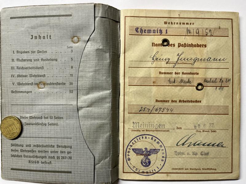 Wehrpass - WH (Heer) - 118.Jäg.Div. - Jungman